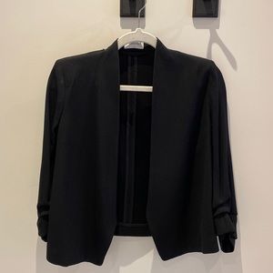 Aritzia Babaton cropped Power Blazer black, with pushed up sleeves size 8.